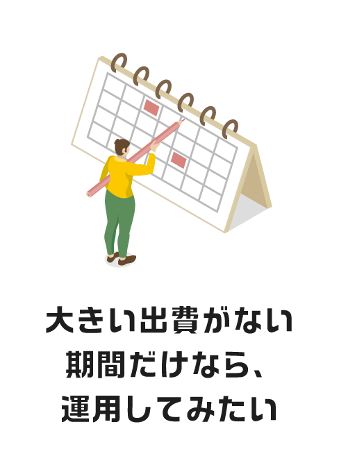 大きい出費がない期間だけなら、運用してみたい